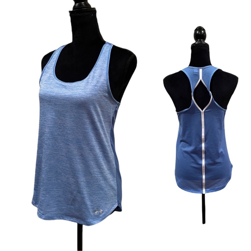 Under armour blue sleeveless tank top athletic gym gorpcore workout wear small